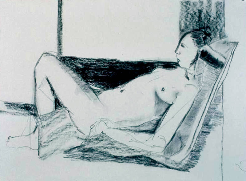 Reclining Nude I | Charcoal on Paper